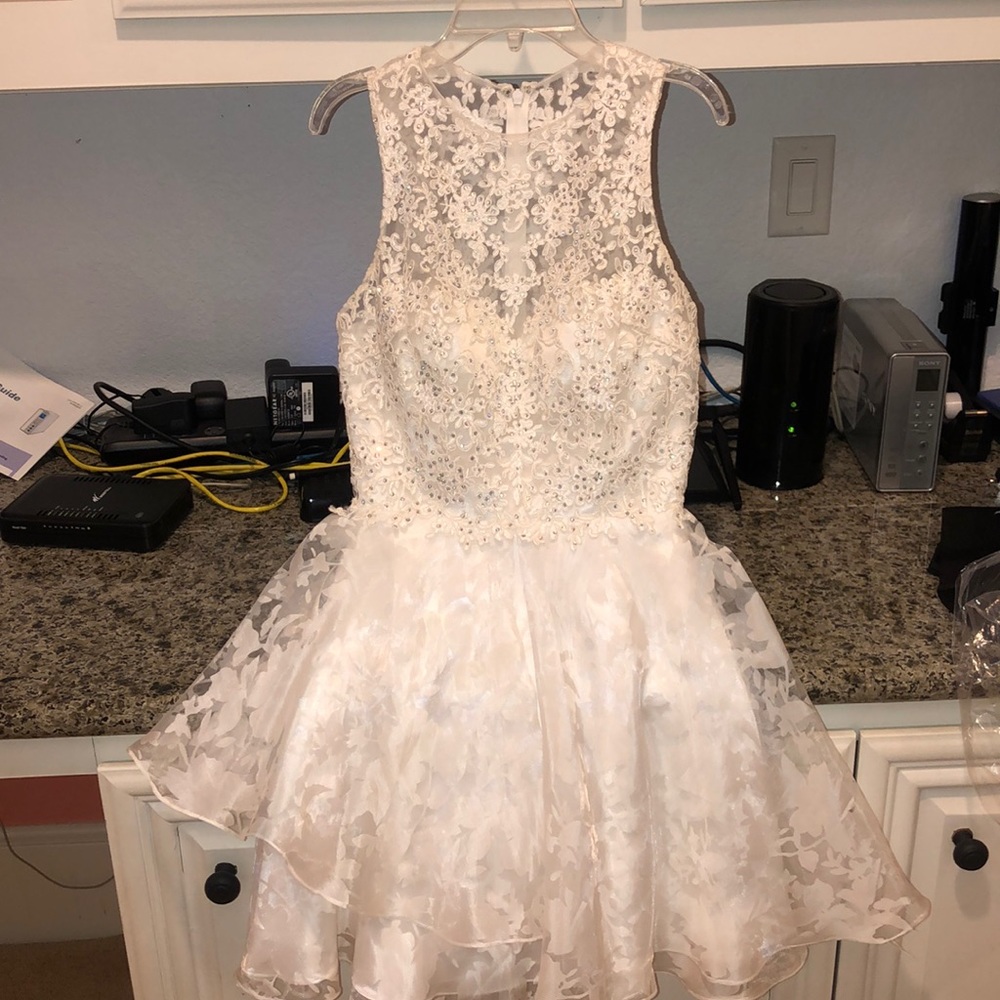 White Jeweled Hoco/Prom Dress